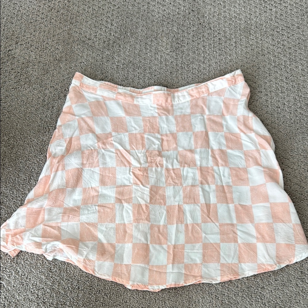 Girls Checkered Pink and White mini Skirt